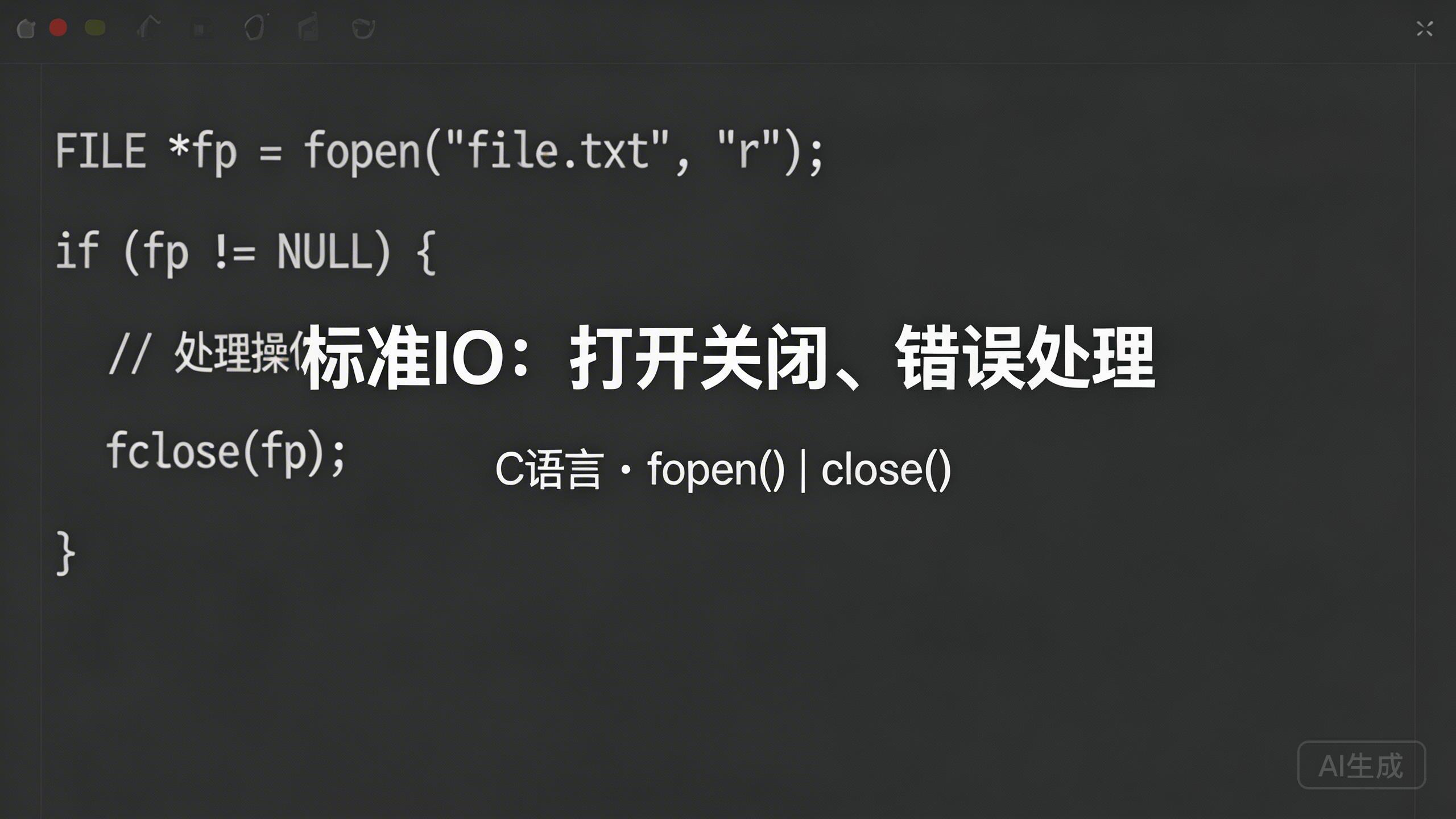 标准IO：打开关闭、错误处理