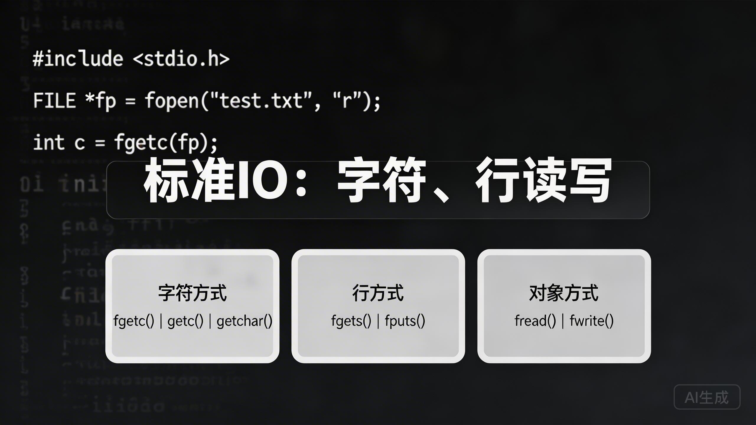 标准IO：字符、行 读写