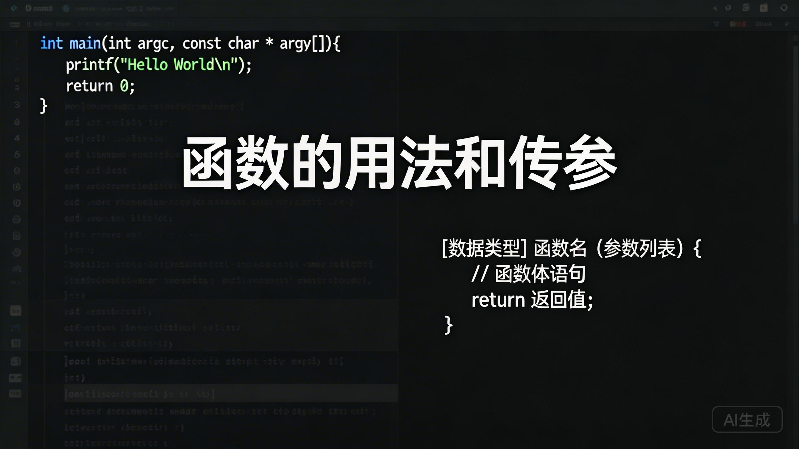 函数的用法和传参